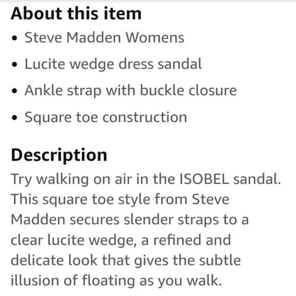 Steve Madden Isobel Pink Metallic Clear Lucite Wedge Sandals Size 8.5  NWOB - Picture 7 of 16